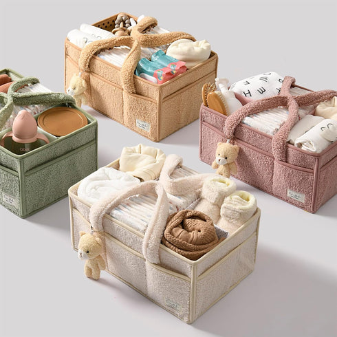 PeraBella Diaper Caddy Organizer for Changing Table, Storage Basket for Wipes, Gift for Baby Shower, Car Organizer