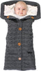 Hudson Baby Unisex Sherpa Knitted Baby Lounge Stroller Wrap Sack, Charcoal, One Size
