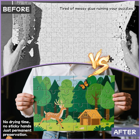 KIAFUM 8pcs 1000 Adhesive Puzzle Saver Sheets, Puzzles Glue Sheets, Peel and Stick Puzzle Sticker Sheets Preserve