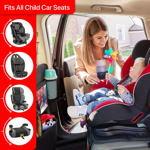 2 Pack 600D 2 Helteko Car Seat Protector - Car Seat Cover for Child Carseat with Thickest Padding, Oxford, Waterproof