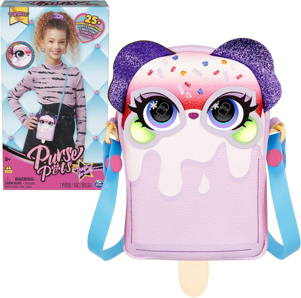 Purse Pets - Treat Yo Self Pupsicle Interactive Pet Toy & Crossbody Bag with Lights and Sounds for Girls