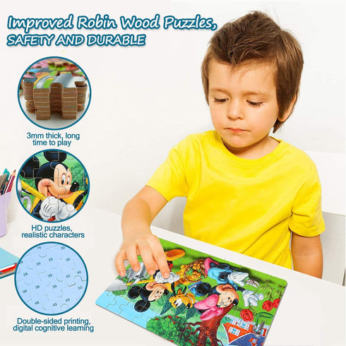 LELEMON Puzzles for Kids Ages 4-6, 60 Piece Puzzles for Ages 3-5 in Metal Box, Educational Jigsaw Puzzle Games