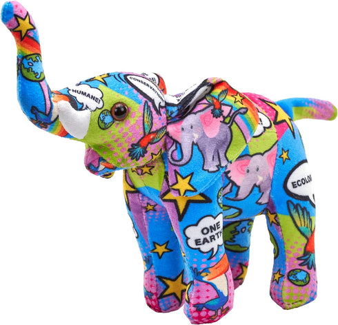 Wild Republic Message from The Planet Mini, Elephant, Stuffed Animal, 5 inches, Gift for Kids, Plush Toy, Made from Spun Recycled Water Bottles, Eco Friendly, Child’s Room Decor, Small