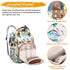 LIMHOO Backpack, Floral Diaper Bag Waterproof Baby Care Bag, Women Travel Baby Nappy Changing Bag (White)