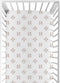 Sweet Jojo Designs Red and White Baby or Toddler Fitted Crib Sheet for Baseball Patch Sports Collection