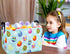 Large Personalized Easter Baskets for Kids Teen Boys - Empty Fabric Egg Hunting Baskets for Baby Girl (Blue Creative