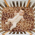 Pigsaly 27x39 Inch Crib Sheets Vintage Brown Giraffe Skin Baby Sheet for Standard Crib Mattress Boys Girls Toddler Bed