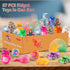 57PCS 8-12 4-8 3-5 Treasure Chest for Kids Small Prizes Party Favors for Kids Rewards, Treasure Box Fidget Toys