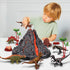 Large Volcano Set with 9 Realistic Dinosaur Action Figures, Simulated Eruptions with Sounds, Gift for Kids 2-10 Years