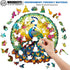 WOODBESTS Wooden Jigsaw Puzzle for Adults, Mandala Peacock, 290pcs, 13.7"x12.8", Unique Shape, Birthday Gift