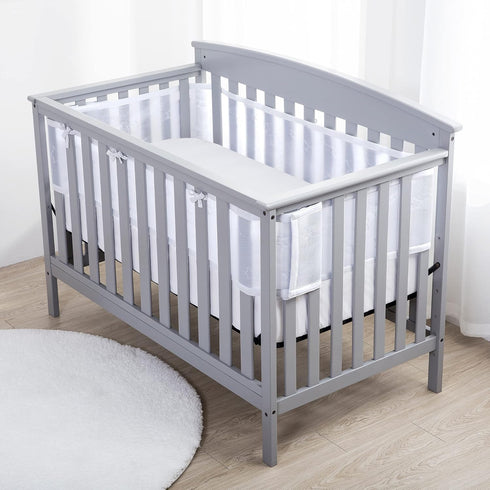 5mm 4FS 3 4 BreathableBaby Breathable Mesh Liner for Full-Size Cribs, Sheer Deluxe Mesh, Stars (Size Covers or Sides)