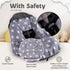 5 Car Seat Blankets for Babies Winter - Stroller Footmuff Carseat Cover Baby Point Harness - Swaddle Bunting Bag (Grey)