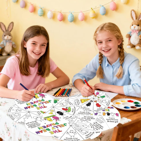 24 Sets COcnny Easter Coloring Craft for Kids - Color Your Own Jelly Bean Art Craft Cards, DIY Coloring The Jellybean