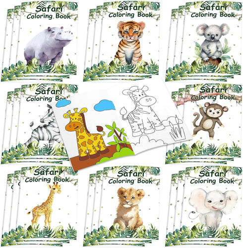 Honoson 24 Pcs Kids Coloring Books Bulk Animal Coloring Books Safari Jungle Party