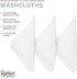 6 Pack 100% Parker Baby Washcloths - of Cotton Muslin Wash Cloths - Soft, Absorbent and Natural - White
