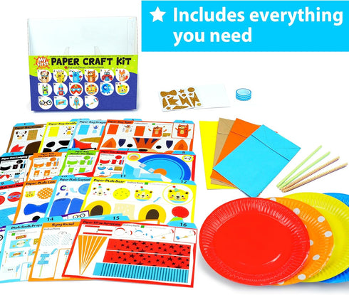 16 3-8 KRAFUN My First Safari Animal Paper Craft Kit, DIY Arts and Crafts Zoo Animal, Organized Craft Activities