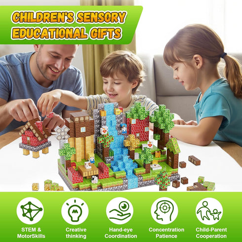 Fitrobust 200PCS Set, Set, 3 4 5 6 7 8 9 10, 0.8 Magnetic Building Blocks Magnetic Tiles Kids Build Cubes STEM Game