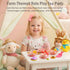 Set 47PCS Sets 3-5 Lajeje Pink Barn Tea Party for Little Girls, Farm Animal Pretend Play Tea Time Kit, Tea for Toddlers