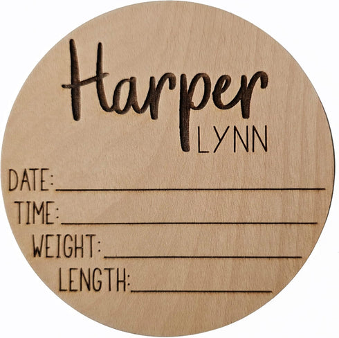 Personalized Name Sign, Birth Announcement Sign for Hospital, newborn essentials, Keepsake Baby Essentials Announcement