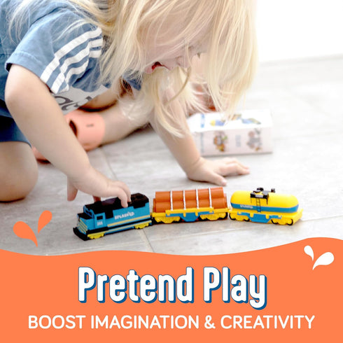 Set 0 SplashEZ Train Toys for Bath | Mold Free Bath Toys for Kids & Toddlers with No Hole for Water | Train Ideal Size