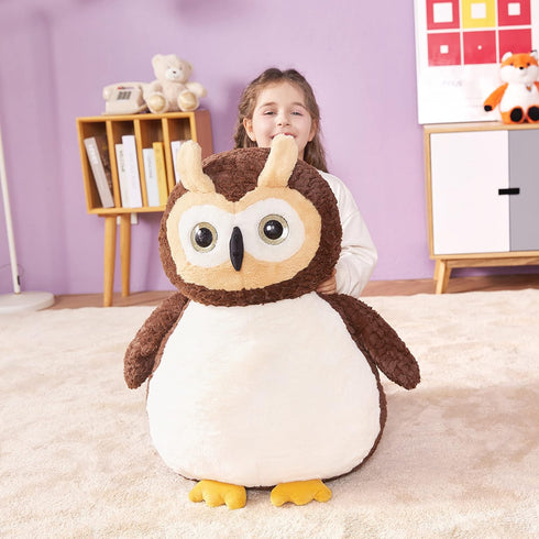 IKASA 23 Inch Giant Owl Plush Toy, Large Owl Plushie for Kids and Girls