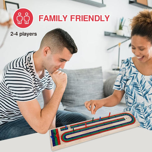 Set, 9 3 2-3 GOTHINK Folding Cribbage Board Game Classic Wooden Cribbage Boards Game for Family Fun, Multi-Colored