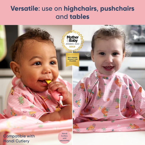 6-36 BIBaDO - Long Sleeve Baby Bibs - Babies & Toddlers Months - Coverall Baby Led Weaning Bib - Easy Wipe, Soft