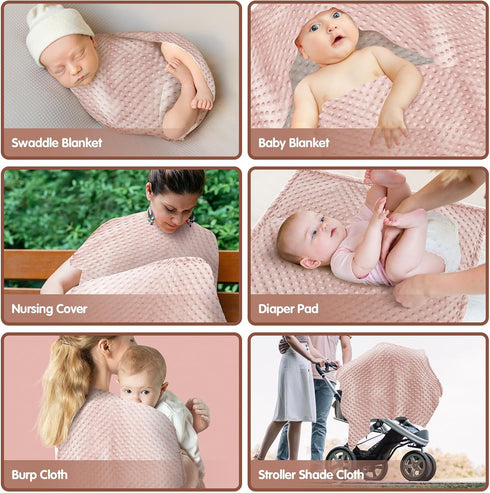 30x40inch kmilro Baby Blanket for Unisex Boys Girls Super Soft Double Layer Dotted Backing Nursery Minky Blankets