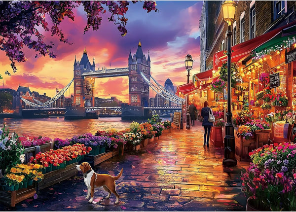 1000 Piece Puzzle for Adults, Tower Bridge of London Puzzles, Street Scenes