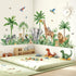 decalmile Large Safari Animals Tropical Tree Wall Decals Jungle Animals Giraffe Elephant Lion Wall Stickers Living Room