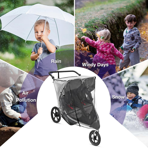 Salcod Stroller Rain Cover Compatible with BOB Gear Duallie Strollers, Weatherproof, Protect from Rain Sun Dust(Jogger