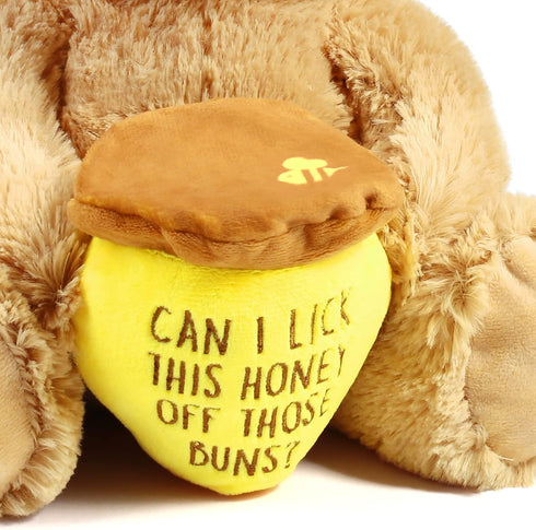 BenBen Valentines Day Teddy Bear, 12 Inch Funny Stuffed Animal Plush Toy with Honey Pot for Her