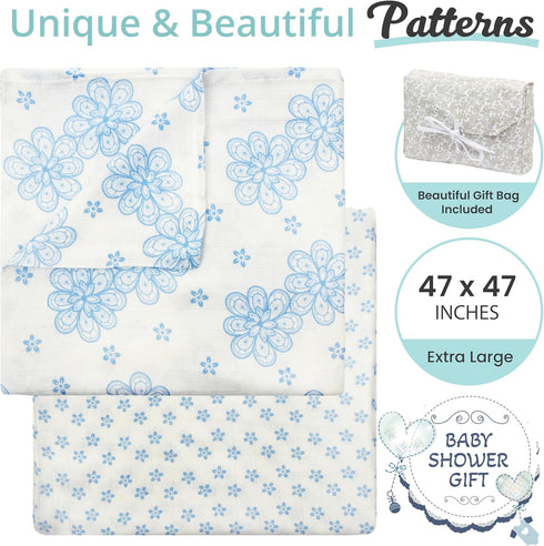 Set Luxury Baby Bath & Swaddle The for New Parents - Light Blue