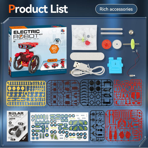 12-in-1 8-12, Set 8 9 10 11 12 Jiakora STEM Education Robots Toys for Boys Age DIY Educational Toy Science Kits