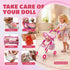 Set Playset 3 4 5 6 Baby Doll Toys with Stroller, Crib, Dining Chair, Realistic Doll Accessories for Kids Pretend Play
