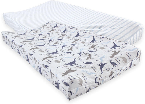 Touched by Nature Unisex Organic Cotton Changing Pad Cover, Dino, One Size