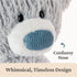0 15 GUND Toothpick Wavy Bear, Teddy Bear Stuffed Animal for Ages and Up, Gray