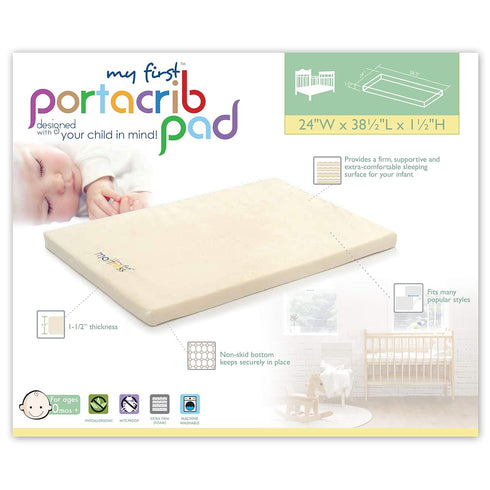 Pack 37" 26" 1-1/2" My First N Play Mattress Pad or Mini Crib Pad, x x