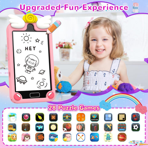 YIFOCO 3 4 5 6 7 8 9 10 4" Kids Smart Phone for Girls, Toddler Birthday Gifts for Girl Year Old, Kids Toy Cell Phone