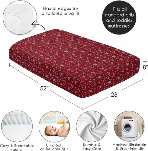 Country, Sweet Jojo Designs Fitted Baby Crib Sheets (Bandana Print) for Boys or Girls, Infant Nursery, Toddler Room