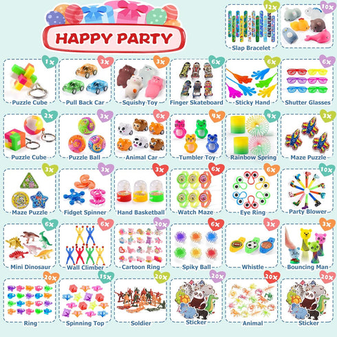 300 PCS Party Favor for Kids Goodie Bags Stuffers, Prize Box Toys for Kids Classroom Bulk, Small Fidget Toys Pinata Egg