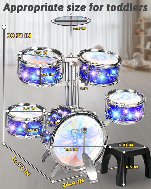 ZFSZSY Sets 2-5, Set 1-3, 3-5 5-7 6-10 Kids Drum for Drum for Toddlers Mini Baby Junior Youth Percussion Beginner Small