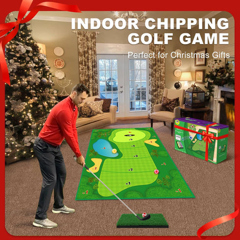 TOY Life Chipping Golf Game Mat, Indoor Outdoor Games for Kids & Family, Backyard Golf Set