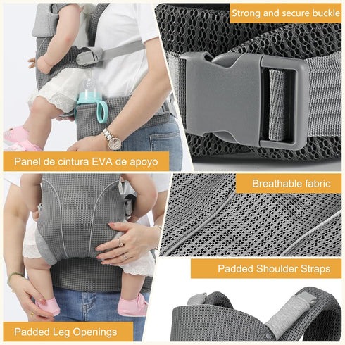 7-35lbs, Baby Carrier Newborn to Toddlers - Ergonomic Adjustable Soft Breathable Comfort Infant Carrier for Enhanced
