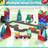 Set 50 3+ Playmags Magnetic Tiles Road - Pcs STEM Educational Construction Toy Car Track, Building Blocks Magnet Toys