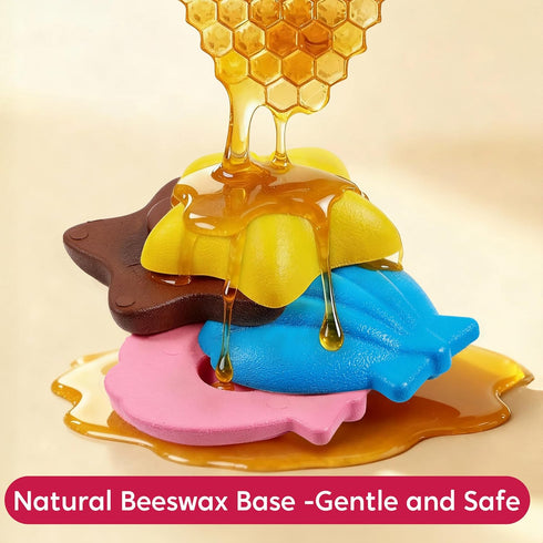 100% 12 SYNCFUN Pure Large Beeswax Crayons, Washable Safe Crayons for Kids, Natural, Non Toxic, Easy to Hold & Mold