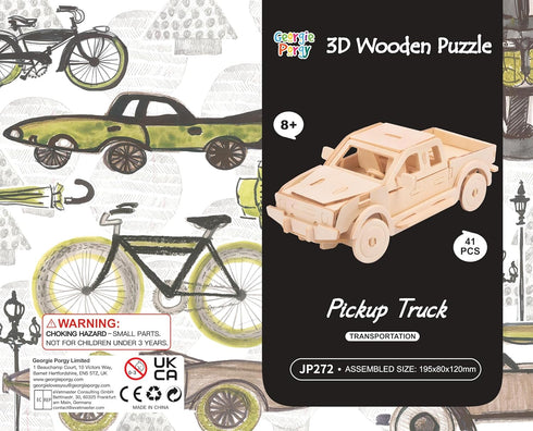 Georgie Porgy 3D Wooden Puzzles for Kids - Construction Woodcraft Kits DIY Model Puzzle Kits Pack of 3
