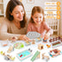 Set 3-6 HAPGFS Wooden Doll House Furniture and Accessories Outdoor Play for Kids- Includes Slide, Swing, BBQ Grill