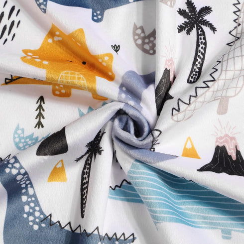 Baby Blanket for Boys Girls, Soft Minky with Double Layer Dotted Backing, Color Dinosaurs Printed, 30 x 40 Inch