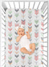Sweet Jojo Designs Woodland Arrow Girl Baby Fitted Crib Sheet for Infant Newborn Nursery Toddler Bed Room Standard